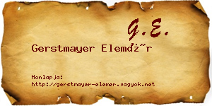 Gerstmayer Elemér névjegykártya